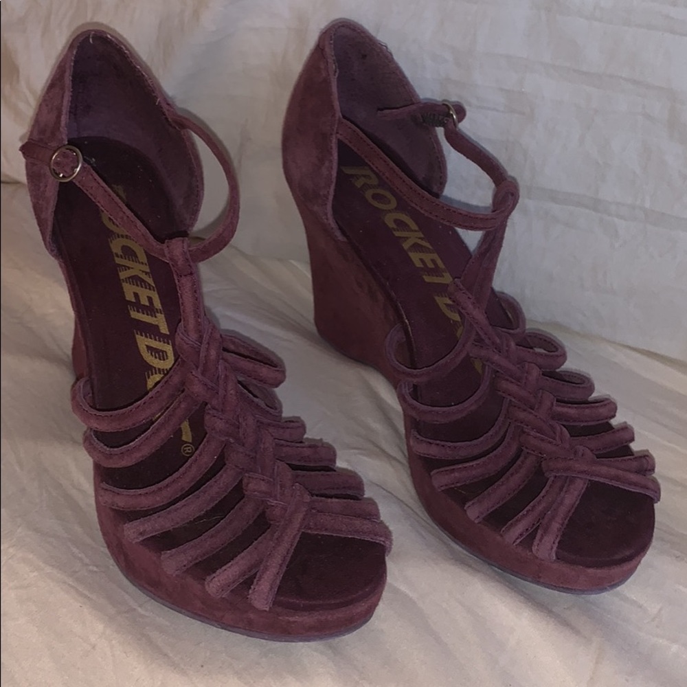 Purple suede heels